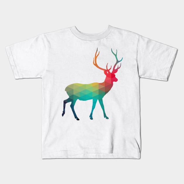 Rainbow deer Kids T-Shirt by AdiDsgn